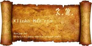 Klinko Márta névjegykártya