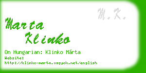 marta klinko business card